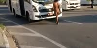 Short vid shows naked girl on drugs scares bus driver in Brazil