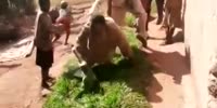 Man humiliates his short haired wife, slapping her in front of family