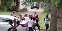 Black families get into a fight