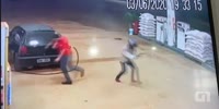 Gas station robbery ruined by cop in Brazil