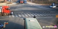 Truck hits a motorcycle