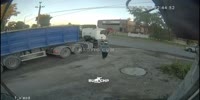 Big Rig Doesn't See Human Casualty