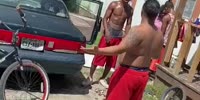 Slim Dude Gets Shit Beaten Out of Him