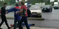 Supermarket security beats drunk male in Russia