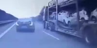 Tailgating idiot causes nice rollover