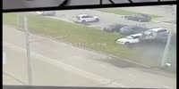 Car breaks in half during violent crash with pole