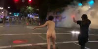 Naked Portland Girl Sends Riot Cops Packin
