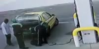 Tire Explodes in Dudes Face (R)