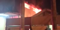 fire takes over a house