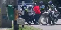 Moto Taxi Riders Fight Thieves In Traffic