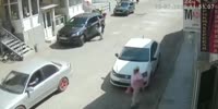 Russian Woman Gets Run Over