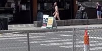 Annoying Nude Dude Gets Good Punch