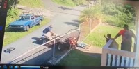 Out of Control ATV Smashes into Dude