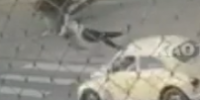 VW Beetle Sends Woman Flying