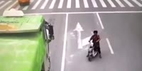 Woman on scooter gets crushed by truck in China