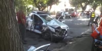 Accident with victim trapped in hardware