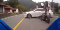 Korean Rider Attacks Random Car