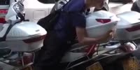 Dude makes love to motorcycle