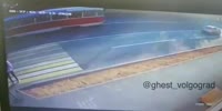 Dude In Headphones Knocked By Tram