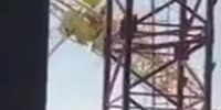 Tower crane with worker inside collapses in China
