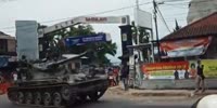 Military Tank went out of control