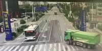 Green Dump Truck Crushes Rider In China