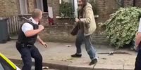 Crazy Hobo VS London Police Standoff