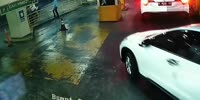 Parking Garage Attendent Gets Wrecked