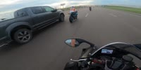 Truck Driver Clips Speeding Biker