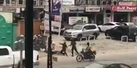 Protester Escaping From Soldier Hit By Car