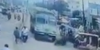 Two Bikers Fall & Get Crushed By Truck In India