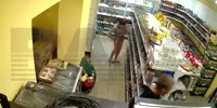 Female shoplifter captured on CCTV filling underwear with groceries