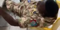 Nigerian Soldier High On Sanitizer