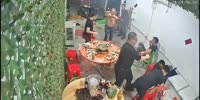 Drunk Fight In Chinese Street Bar