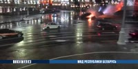 An incredible road accident in the center of Minsk. The driver survived