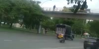 Short: Woman Jumps From Overpass In Colombia