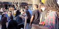 Black dude beats woman at BLM protest