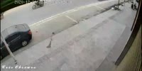 Van Wrecks Female Scooter Ride In China