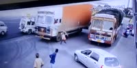Road Worker Miserably Fails Attempting to Stop Truck