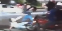 Hijacker Gets Bashed With Helmets & Ran Over By Motorcycle