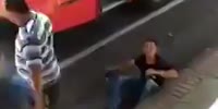 Cellphone thief beaten off the bus.