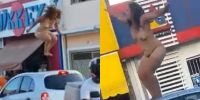 Naked Girl Freaks Out In Public
