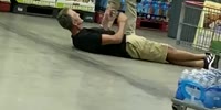 Man Laying Down In The Store In Mask Protest