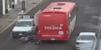 Mexican Biker Man Loses GF Under Bus Wheels