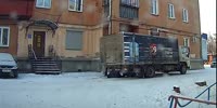 Old Woman Gets Knocked By Reversing Truck