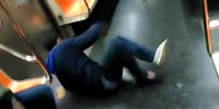 Freak on NYC Subway knocks himself out