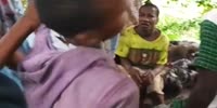 Thief Beaten With Sticks In Africa