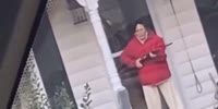 Woman Pulls A Riffle On Amazon Delivery Driver