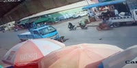 Motorcyclists T Boned & Run Over By Truck