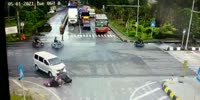 Female Biker Left Stiff After Collisiom With A Van